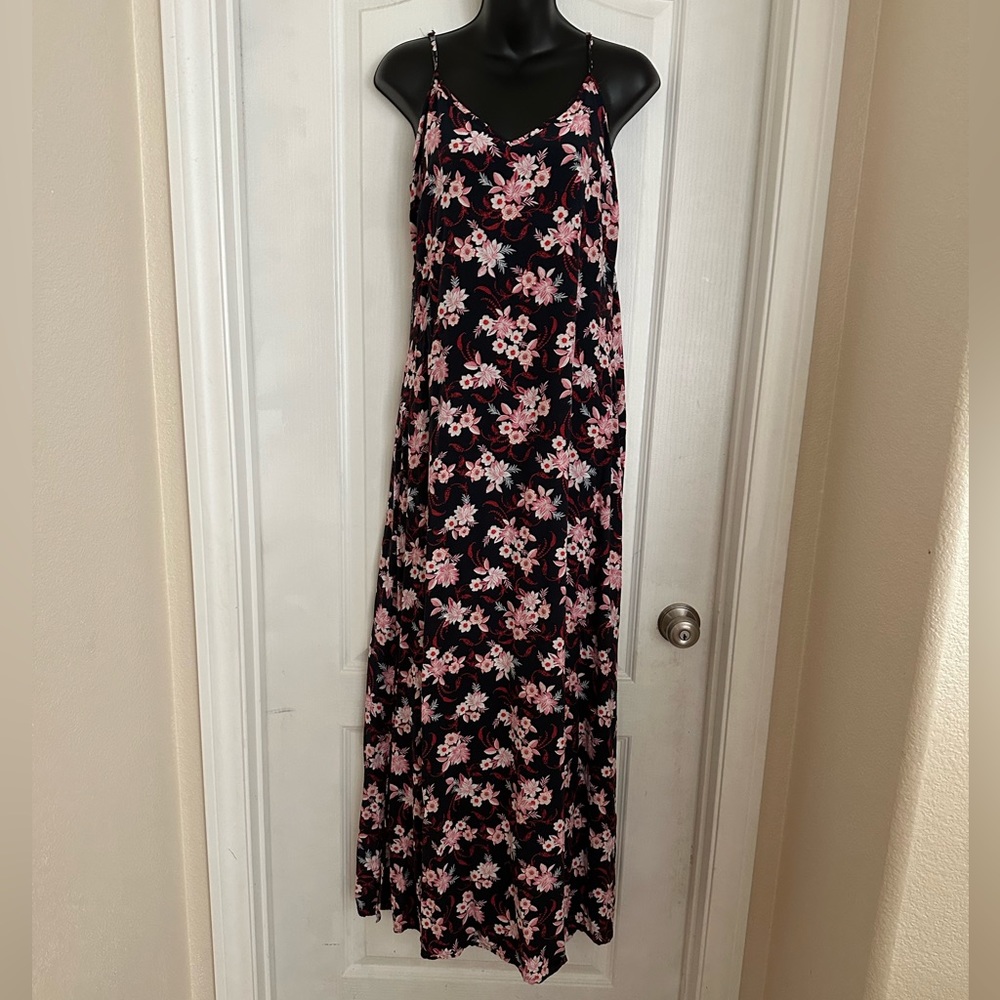 Loft Slip Maxi Floral Dress with Side Slits. Size 10.
